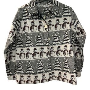 Vintage Bedford Fair Lifestyles NEW ladies embellished snowman Winter Jacket L